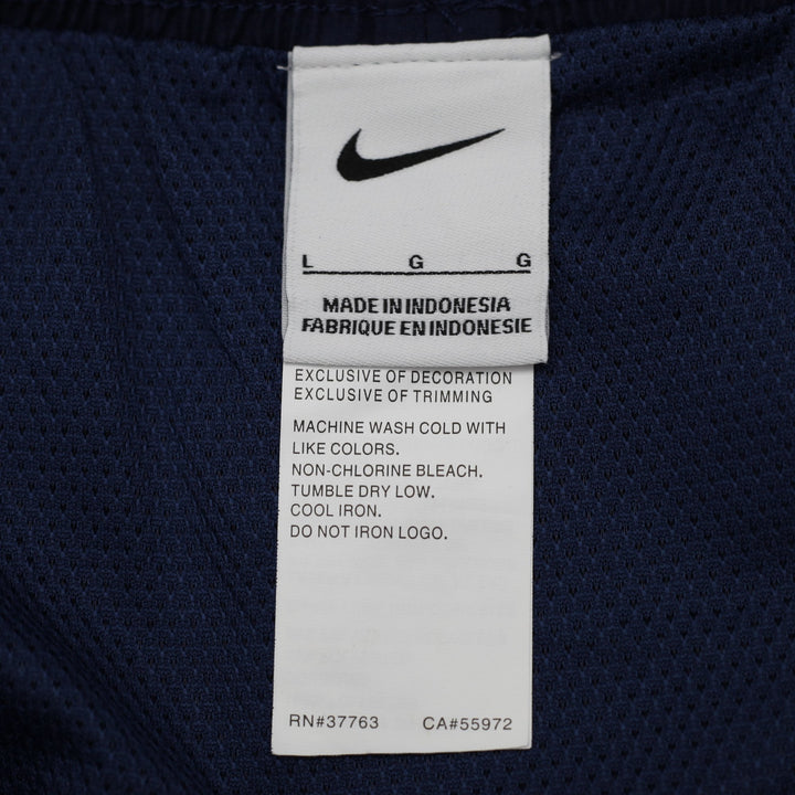 Mens Nike Swim Trunks Volley Shorts Navy Blue Mesh Lined White Swoosh Size L