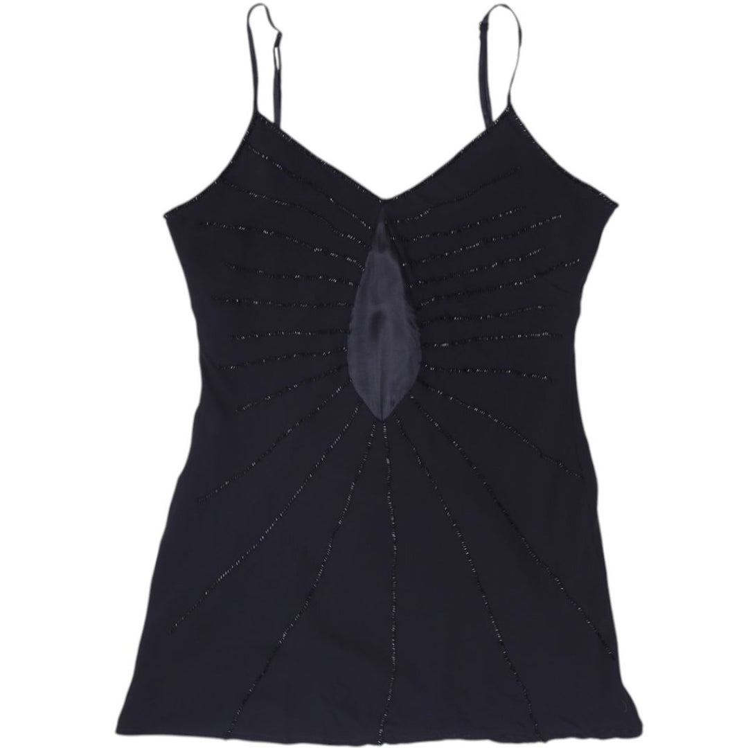 Y2K Ladies Oxmo Camisole Black Beaded Sleeveless Chic