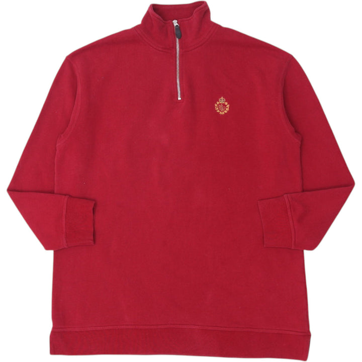 Vintage Ralph Lauren Red Quarter Zip Pullover Embroidered Sweater Size M | Migration_Jumper & Knitwear RL Col | Fashion Rerun