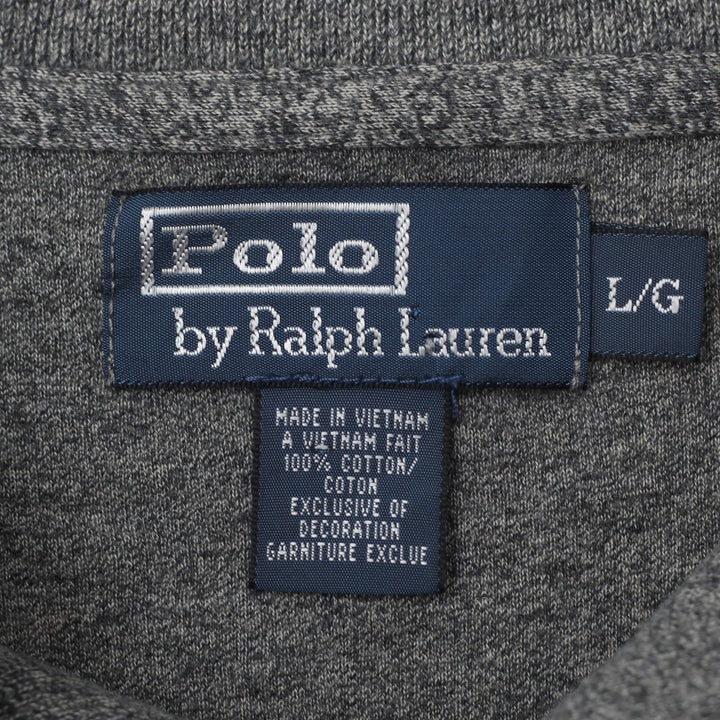 Mens Polo By Ralph Lauren Shawl Collar Sweater Gray Cotton Knitwear Size L