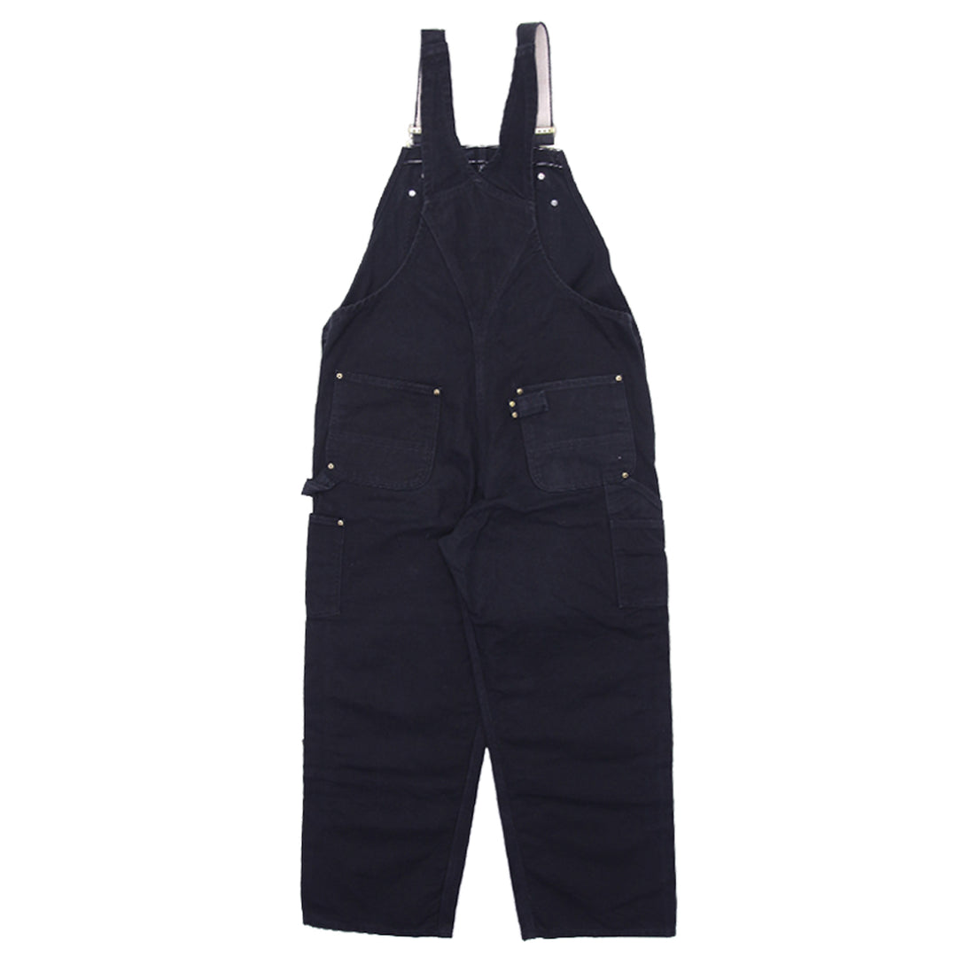 Mens Carhartt R01 BLK Unlined Canvas Double-Knee Workwear Bib Overalls Black