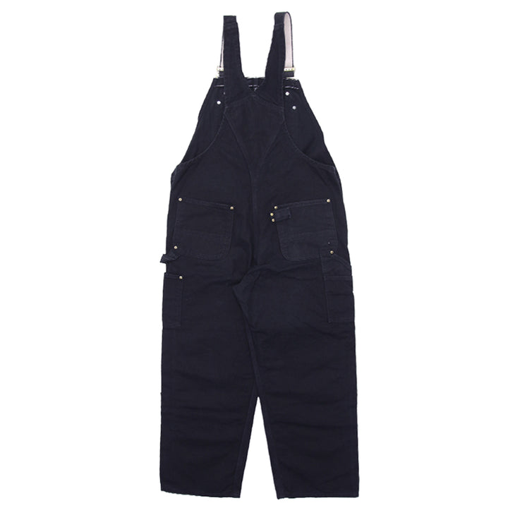 Mens Carhartt R01 BLK Unlined Canvas Double-Knee Workwear Bib Overalls Black