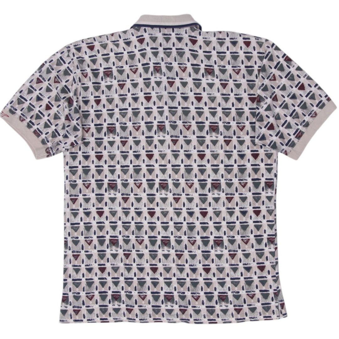 Mens Greg Norman Geometric Design Polo T-Shirt Size M