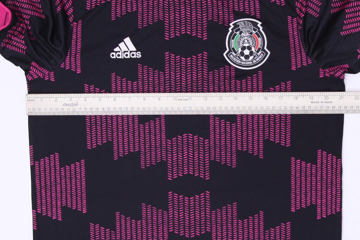 Mens Adidas Mexico 2021-22 Home Football Shirt Jersey Black Pink Size L