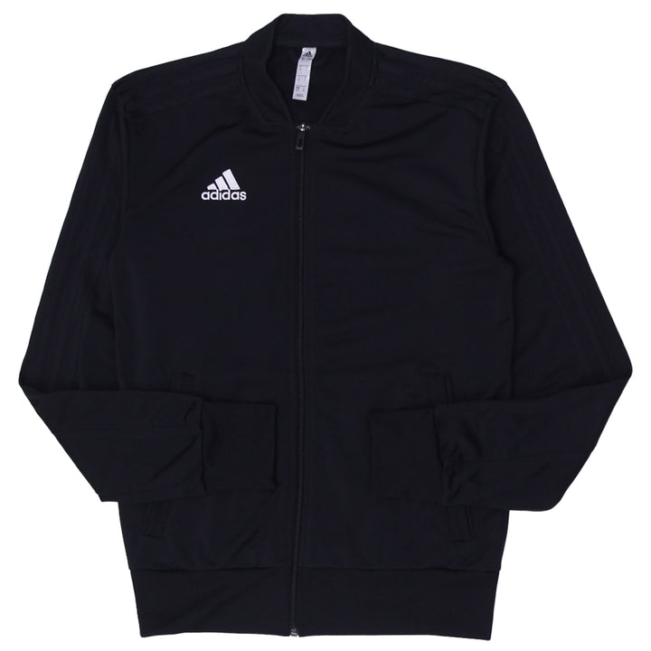 Mens Embroidered Adidas Logo Sleeve Striped Zipper Jacket