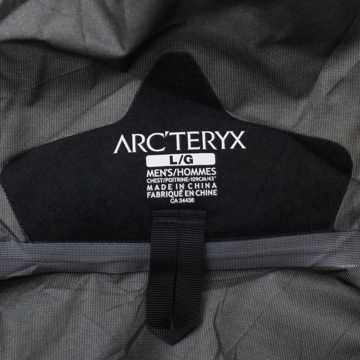 Mens Arc'teryx Jacket Gray Waterproof Hooded Gore-Tex Full Zip Large