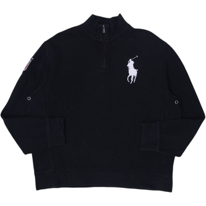 Vintage Mens Polo Ralph Lauren Sweater Black 1/4 Zip Logo Size XL | Migration_Jumper & Knitwear RL Collection | Fashion Rerun