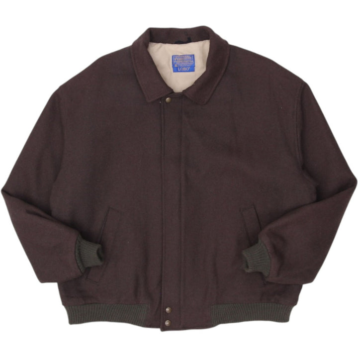 Vintage Pendleton Lobo Brown Wool Made In USA Zipper Jacket Size L | Migration_Jackets | Fashion Rerun