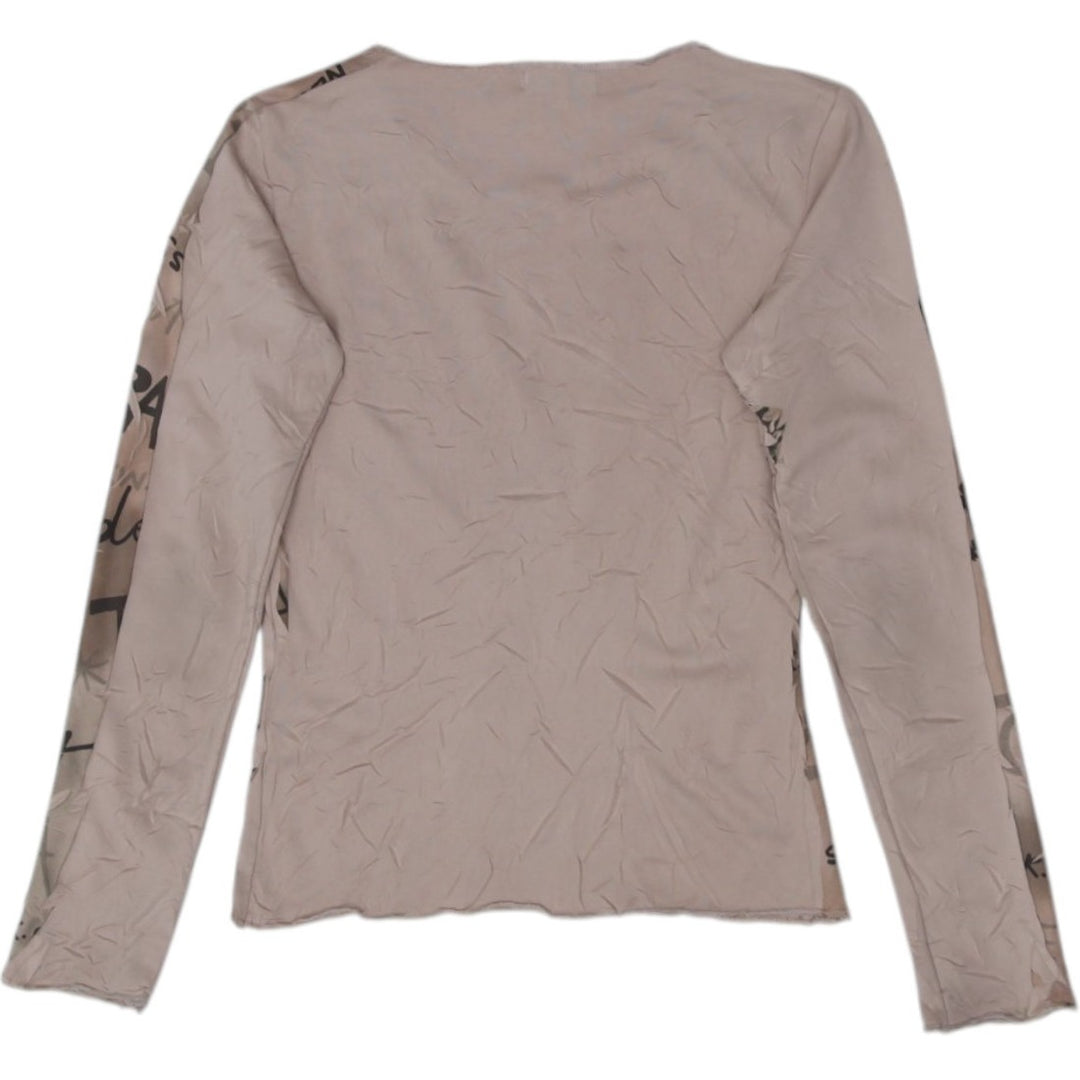 Y2K Ladies Brown Printed Long Sleeve Top