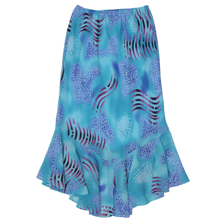 Y2K Ladies Multi Colored Chiffon Flared Skirt