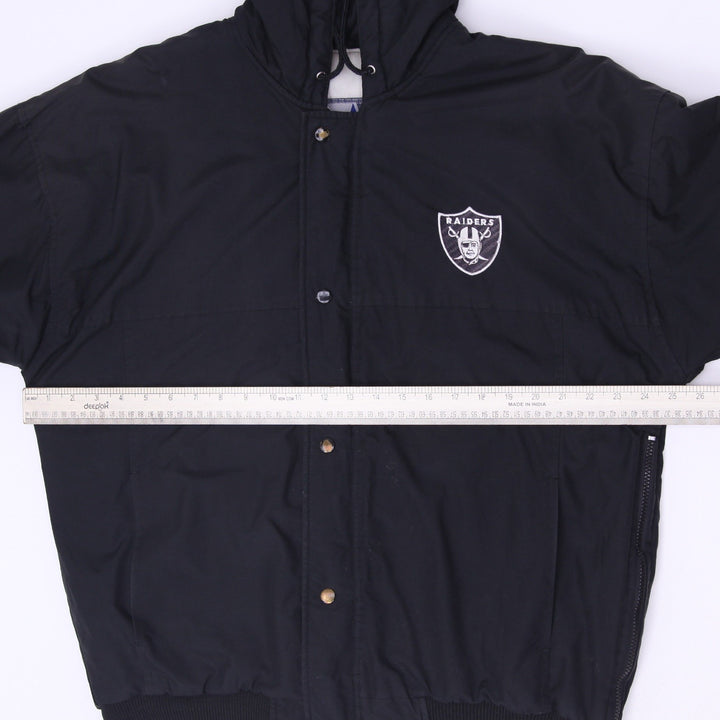 Vintage 90s Starter Raiders Snap Front Hooded NFL Parka Jacket Size M