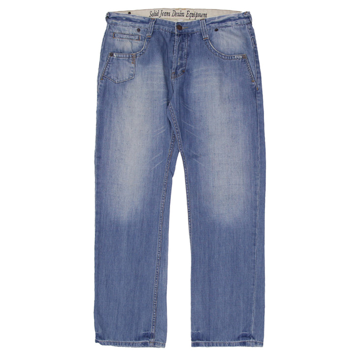 Y2K Mens Solid Jeans Denim Equipment Button Fly