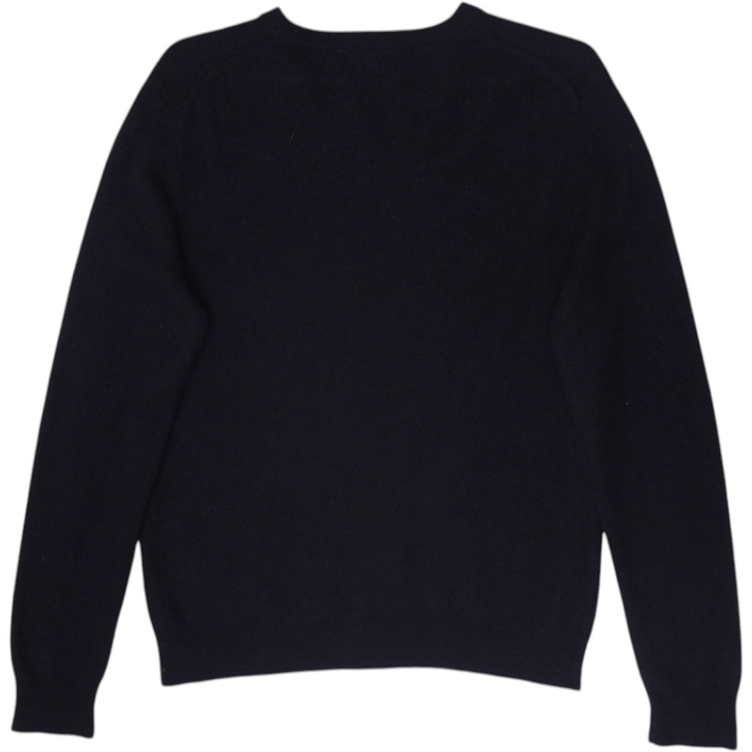 Mens Black Brown 1826 100% Pure Cashmere V-Neck Sweater Size M