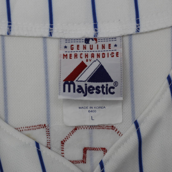 Vintage Majestic White Pinstripe Majestic Chicago Cubs MLB Baseball Jersey L | Migration_Jerseys - Back View | Fashion Rerun