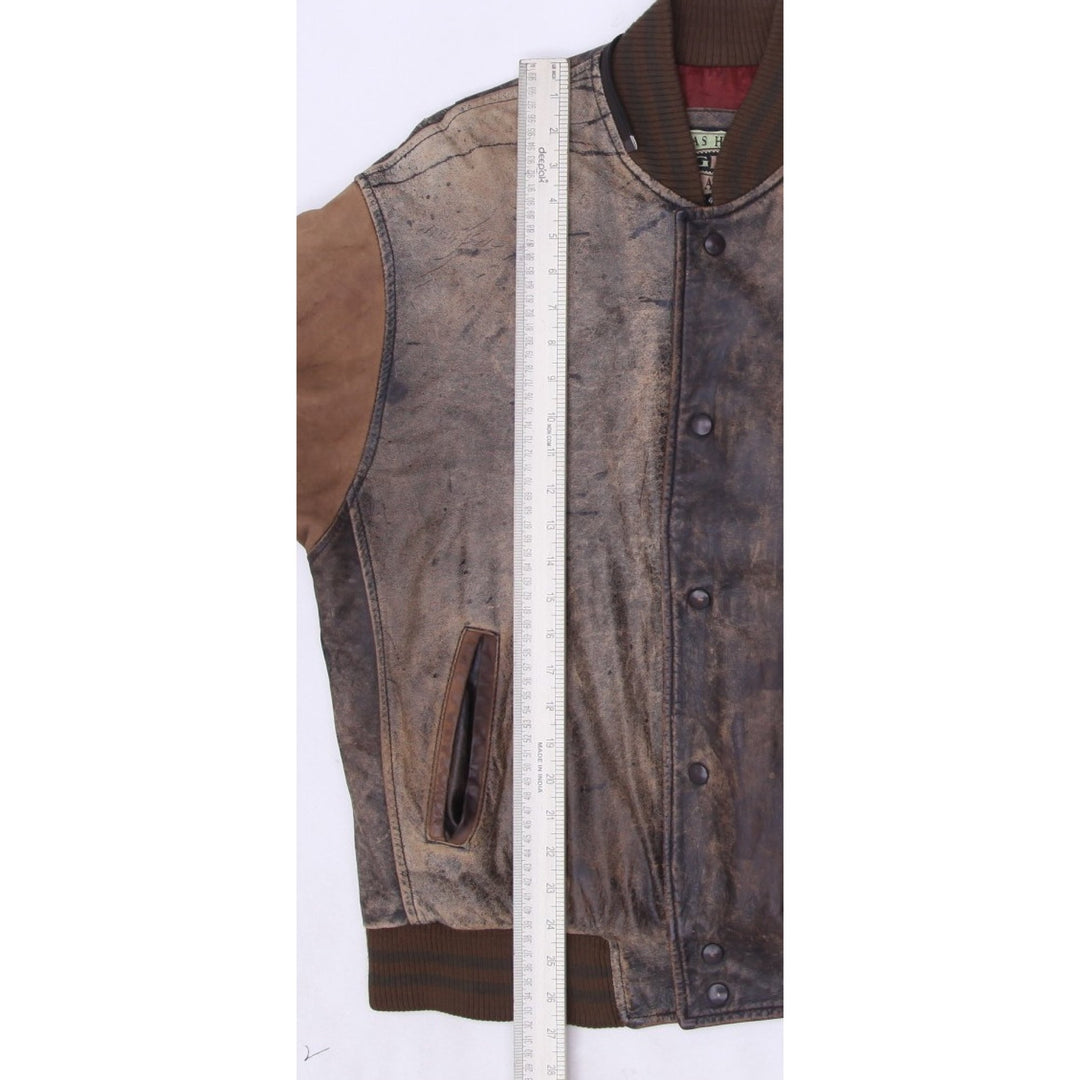 Vintage Gas House Gang 66 Champs Brown Leather Jacket L | Migration_Jackets - View 10 | Fashion Rerun
