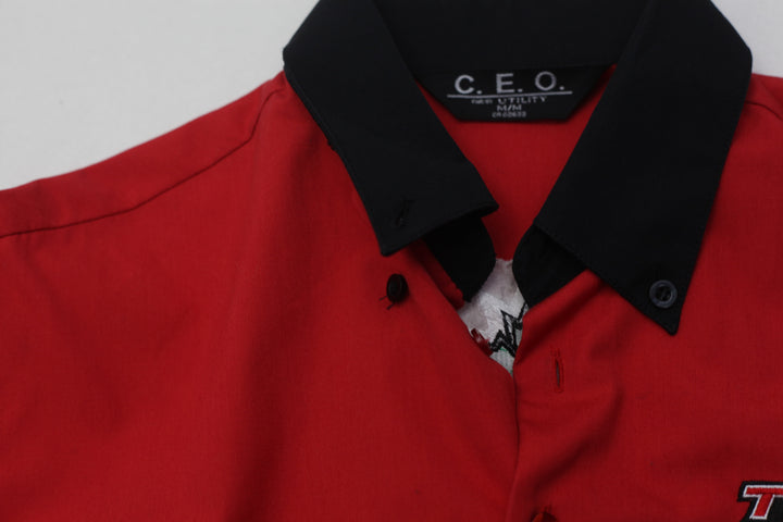 Mens C.E.O. Par By Utility Racing Button Short Sleeve Shirt