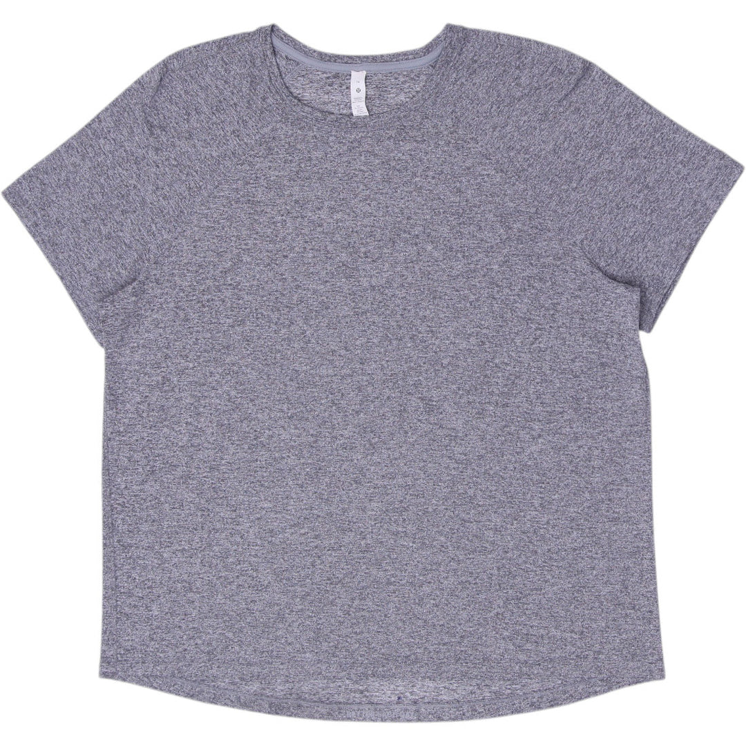 Ladies Lululemon Swiftly Tech Relaxed Heathered Grey Running Gym Top Size 14