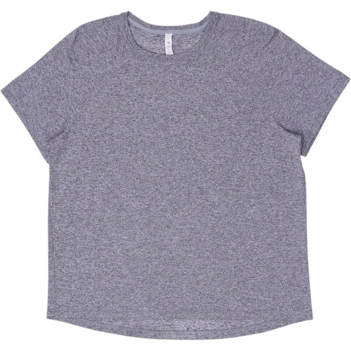 Ladies Lululemon Swiftly Tech Relaxed Heathered Grey Running Gym Top Size 14