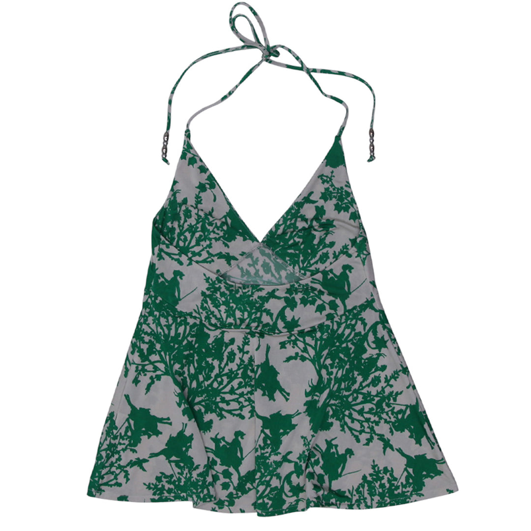 Y2K Ladies Full Circle Printed Halter Top