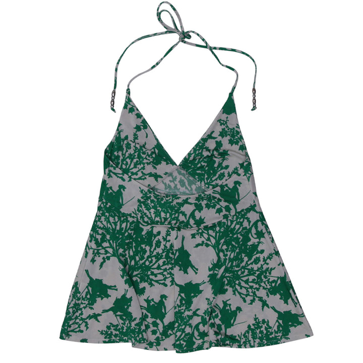 Y2K Ladies Full Circle Printed Halter Top