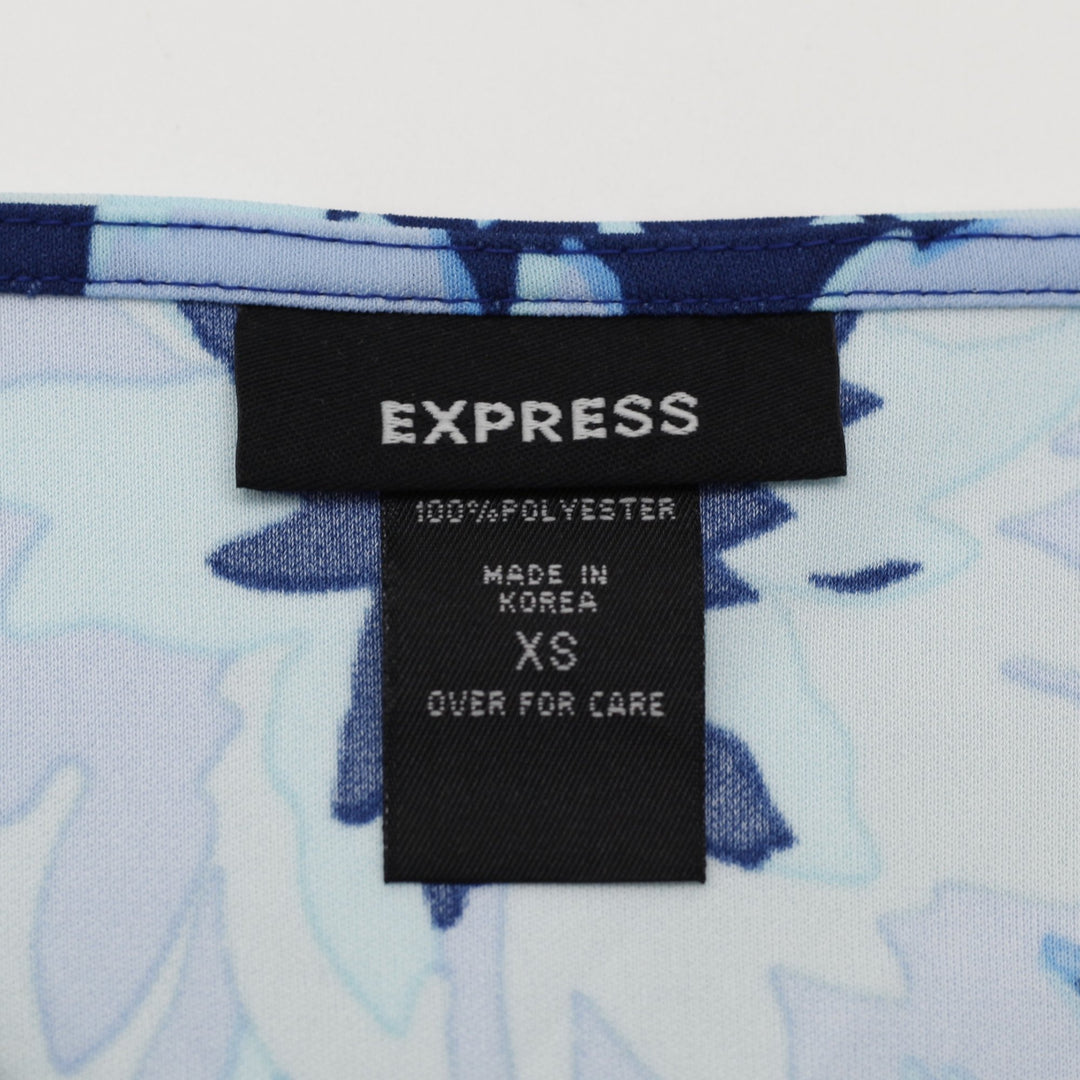 Y2K Ladies Express Tank Top Navy Floral Sleeveless Stretchy