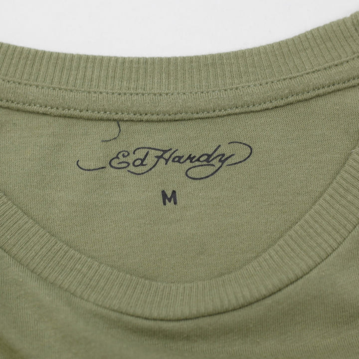 Y2K Ladies Ed Hardy "Love Kills Slowly" Graphic Crop Top Size M