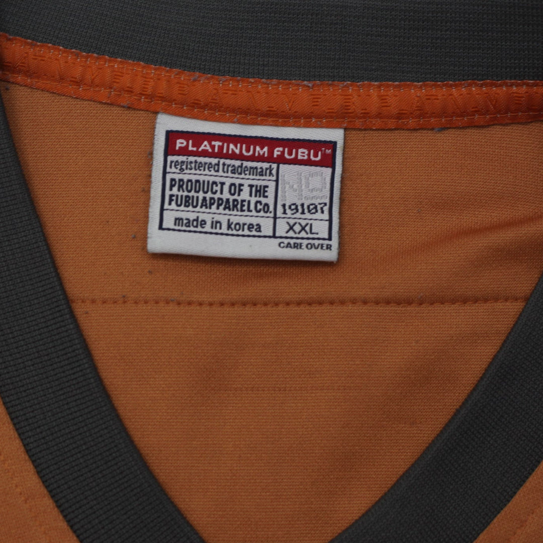 Vintage Platinum Fubu Fat Albert Football Shirt Orange Beige | Migration_Jerseys UAENAT20 - Back View | Fashion Rerun