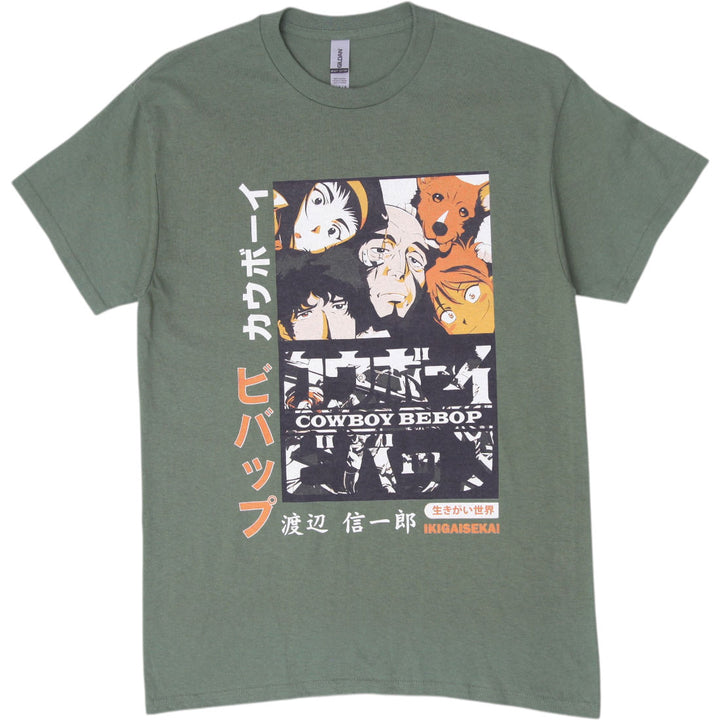 Mens Gildan Cowboy Bebop Spike Faye Jet Ed Ein Anime T-Shirt Size M