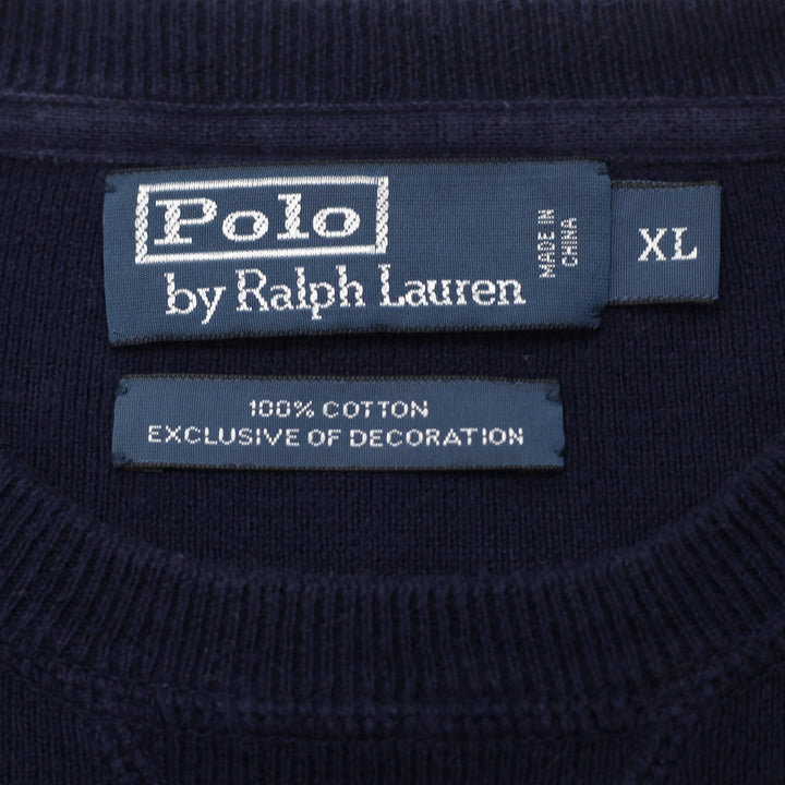 Mens Polo By Ralph Lauren Navy 100 % Cotton Sweater Size XL