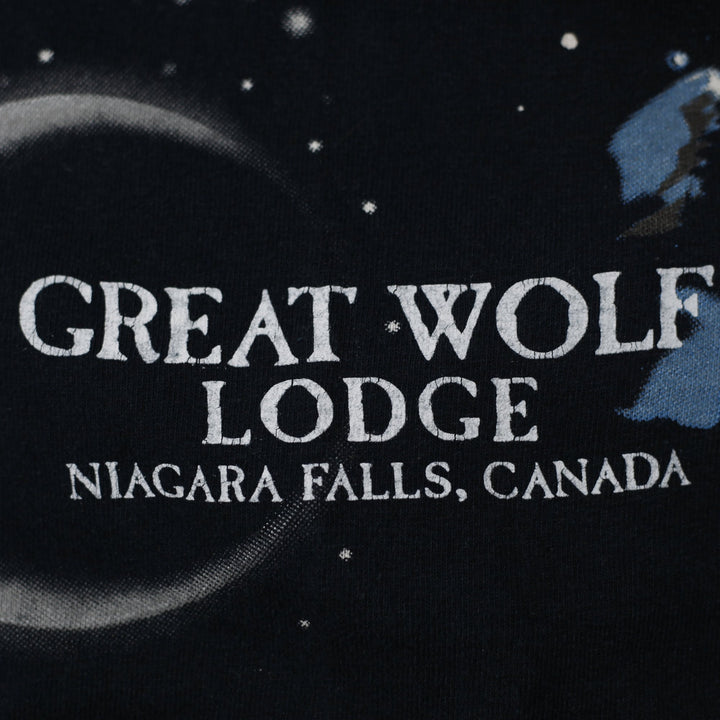 Vintage Mens Liquid Blue T-Shirt Black Wolf Graphic Cotton | Migration_T-Shirts - Detail View | Fashion Rerun