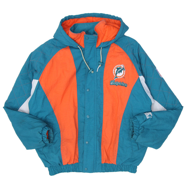 Vintage Starter NFL Pro Line Miami Dolphins Quilted Hooded Jacket M - Fashion Rerun Vintage Migration_Jacket