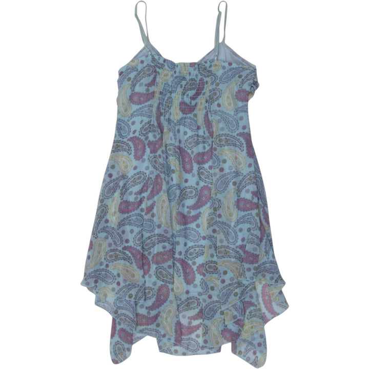 Y2K Ladies Guess Jeans Dress Blue Paisley Spaghetti Strap