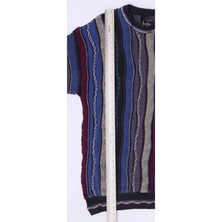 Vintage J. Ferrar Coogi Style Abstract Textured Chunky Crewneck Sweater L