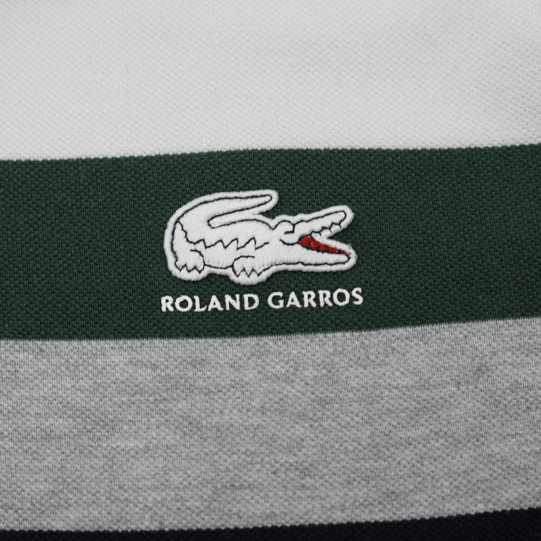 Mens Lacoste x Roland Garros Paris Green Heather Grey Polo T-Shirt Size 4