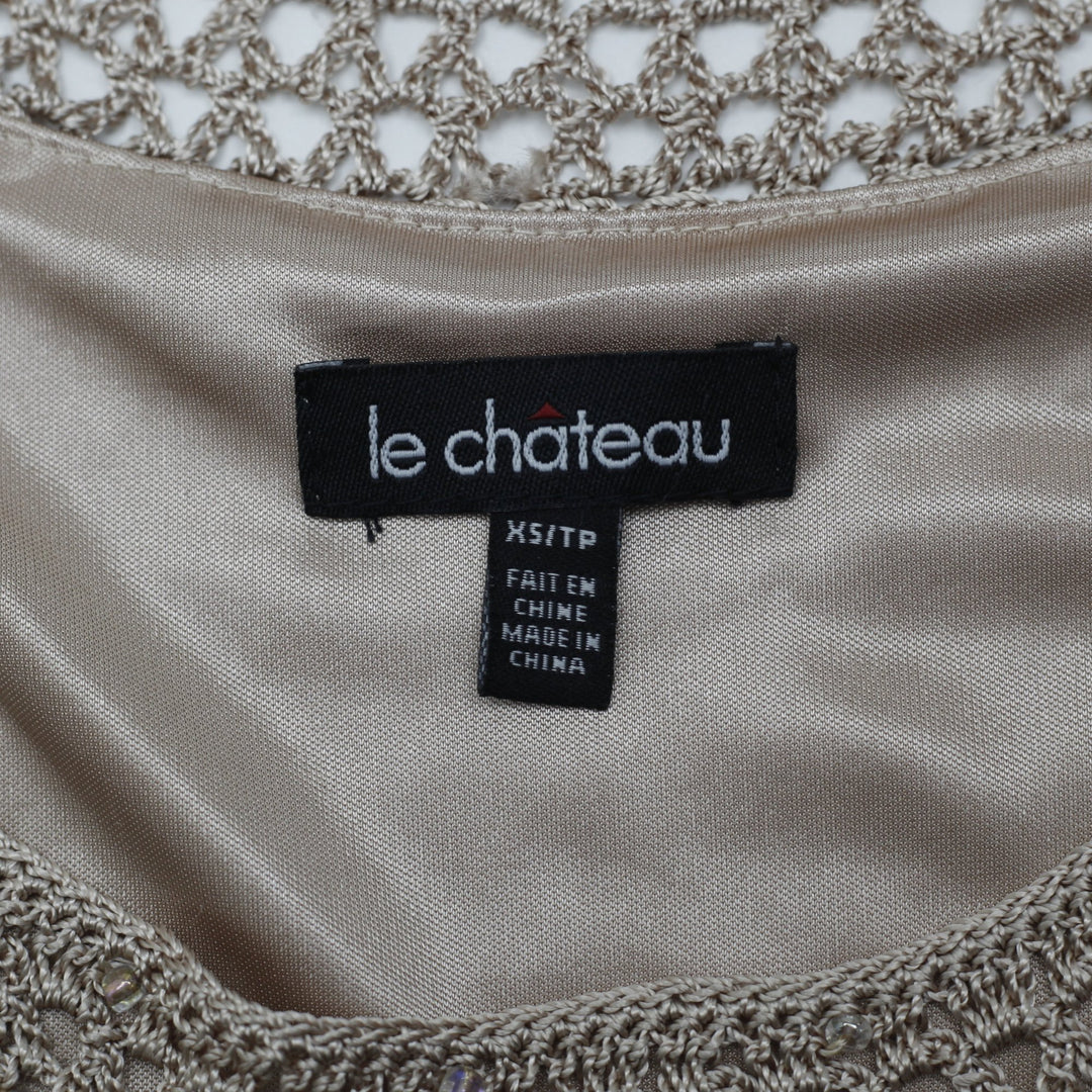 Y2K Ladies Le Chateau Crochet Layered Tank Top Size XS | Migration_Y2K Tops - Back View | Fashion Rerun