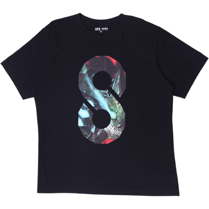 Mens Uniqlo x Kaiju No. 8 UT Anime Graphic T-Shirt Black Size XL