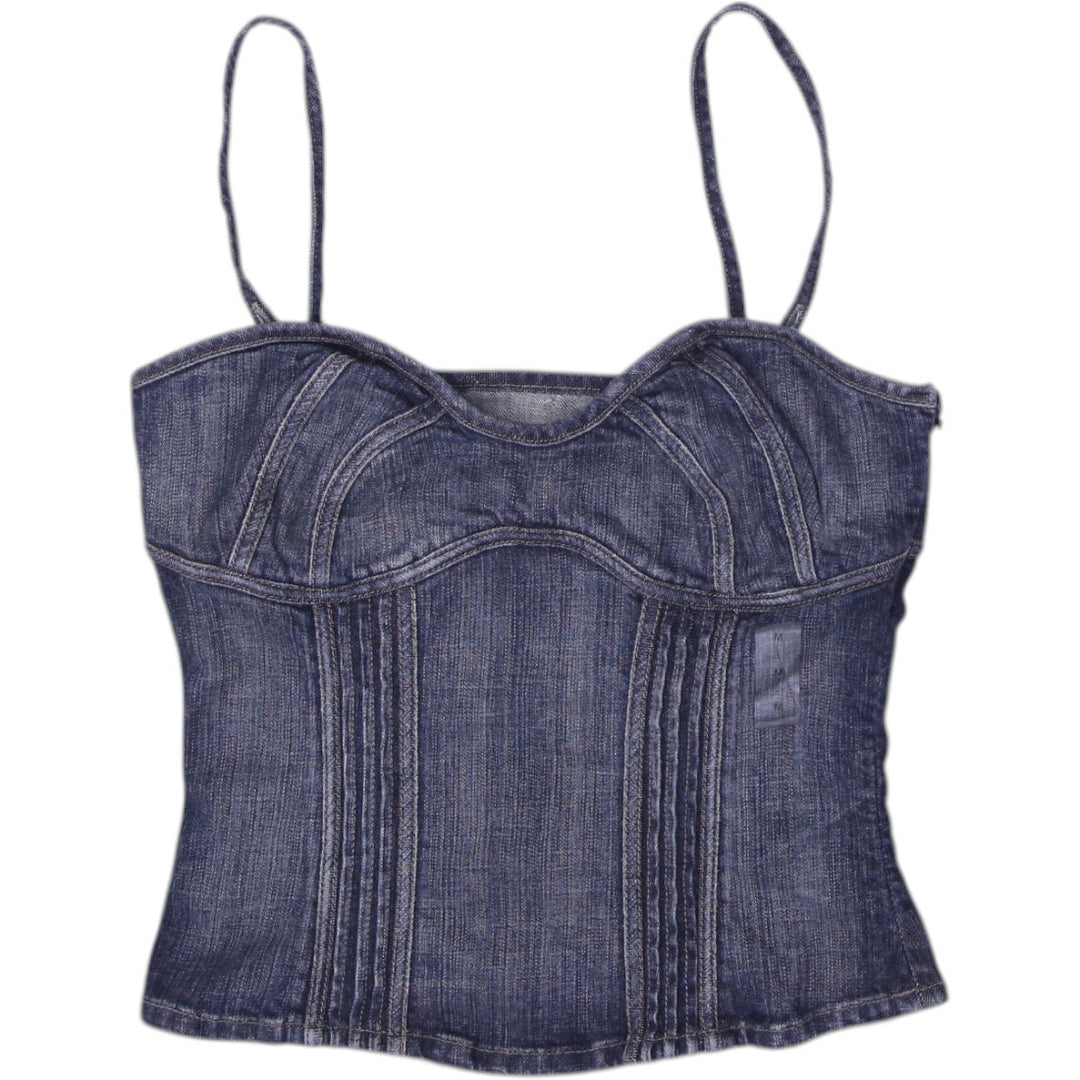 Ladies Guess Denim Strappy Retro Style Corset Top Size M | Migration_Blouses & Tops | Fashion Rerun