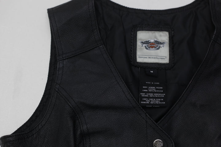 Ladies Harley Davidson Embroidered Leather Vest