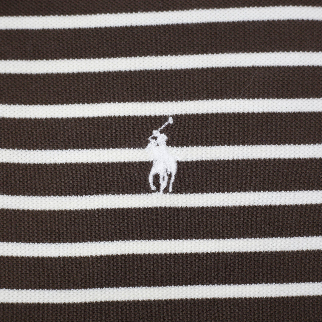 Mens Ralph Lauren Short Sleeve Striped Piqué Polo T-Shirt Size M