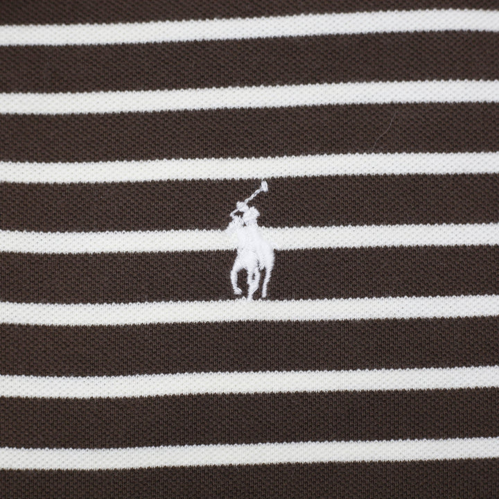 Mens Ralph Lauren Short Sleeve Striped Piqué Polo T-Shirt Size M