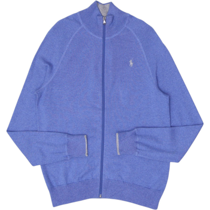Mens Polo Ralph Lauren Sweater Blue Full Zip Logo