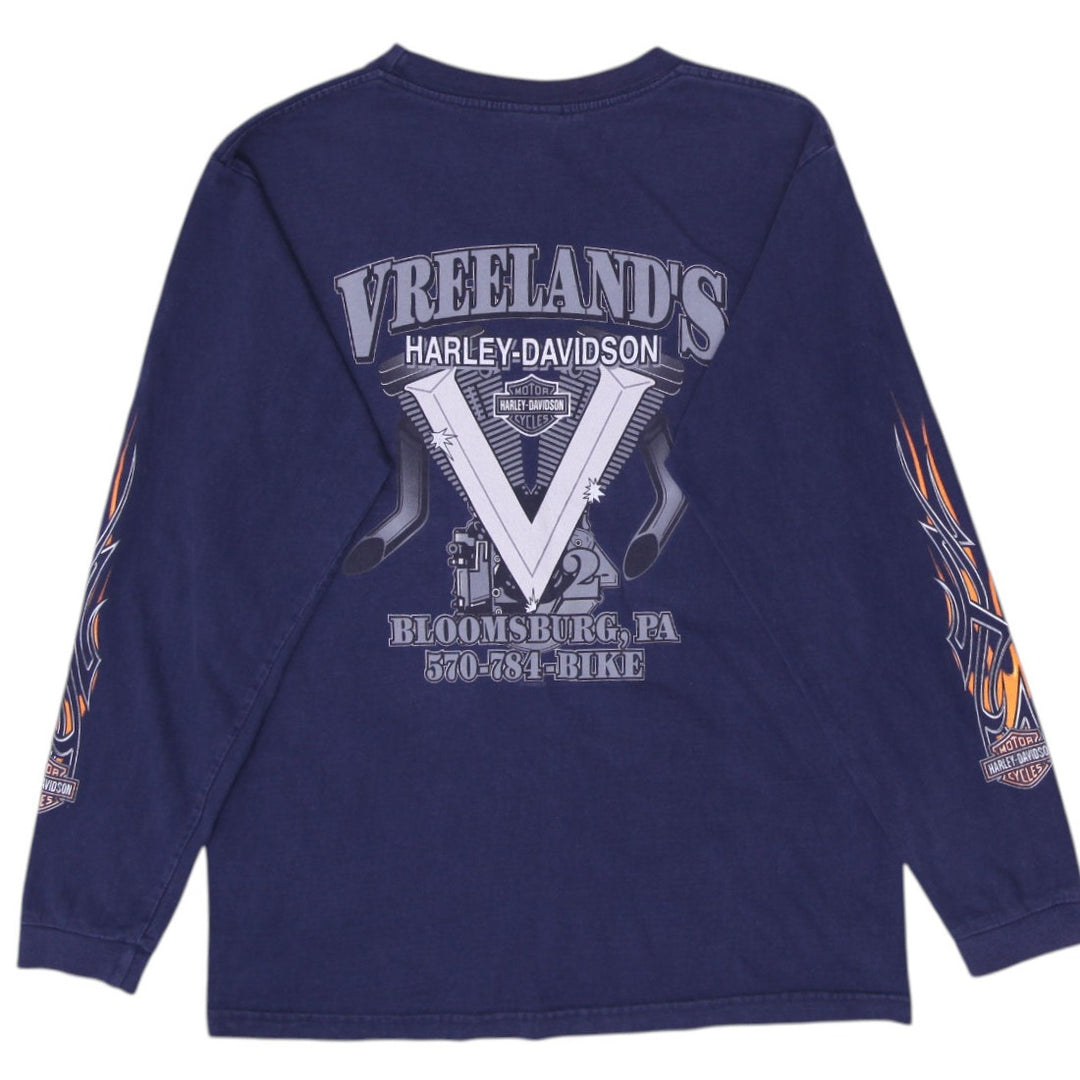 Vintage Harley-Davidson Flames Long Sleeve T-Shirt Size L | Migration_T-Shirts - Side View | Fashion Rerun