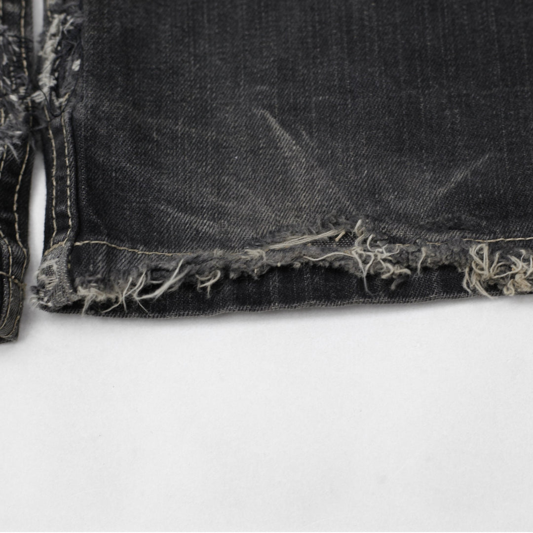 Y2K Mens Ripped Denim Worn Look Distressed Black Jeans Size 36 | Migration_Jeans & Pants - Alternate View | Fashion Rerun