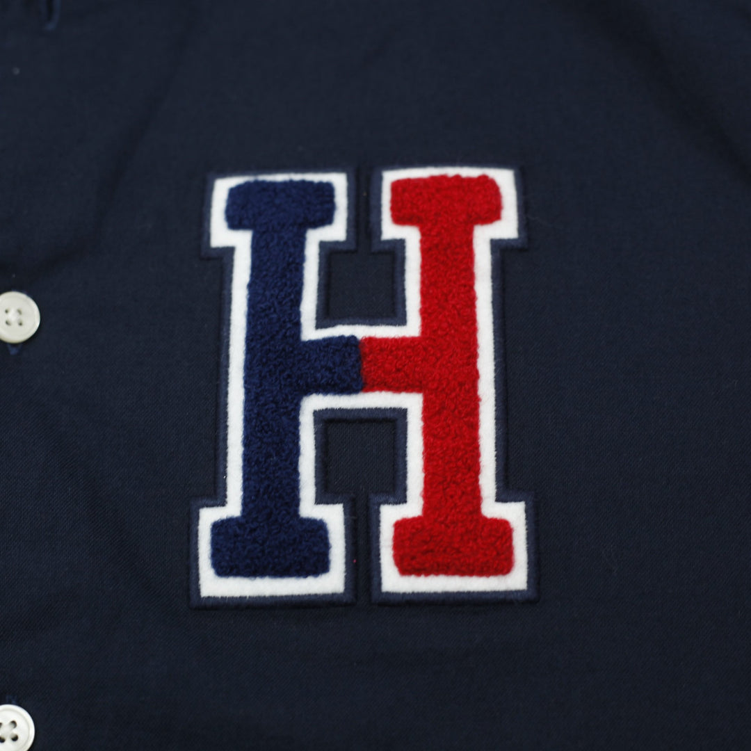 Mens Tommy Hilfiger Slim Fit Navy Shirt Embroidered Logo