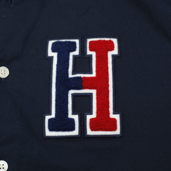 Mens Tommy Hilfiger Slim Fit Navy Shirt Embroidered Logo