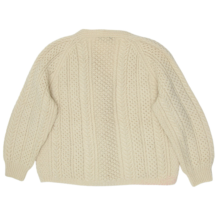 Vintage Irish Cottage Woolen Knitted Sweater Cardigan Ladies