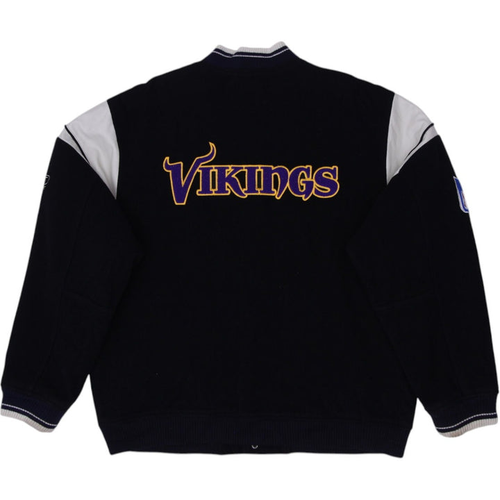 Vintage 90s Reebok NFL Minnesota Vikings Football Varsity Jacket Size XL | Migration_Jackets - Side View | Fashion Rerun