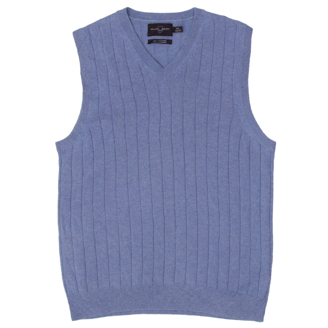 Mens Black Brown 100 % Cashmere Sweater Vest - Fashion Rerun Vintage Migration_Sweaters