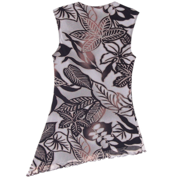 Y2K Ladies Le Chateau Asymmetrical Mesh Overlay Sleeveless Top Size s