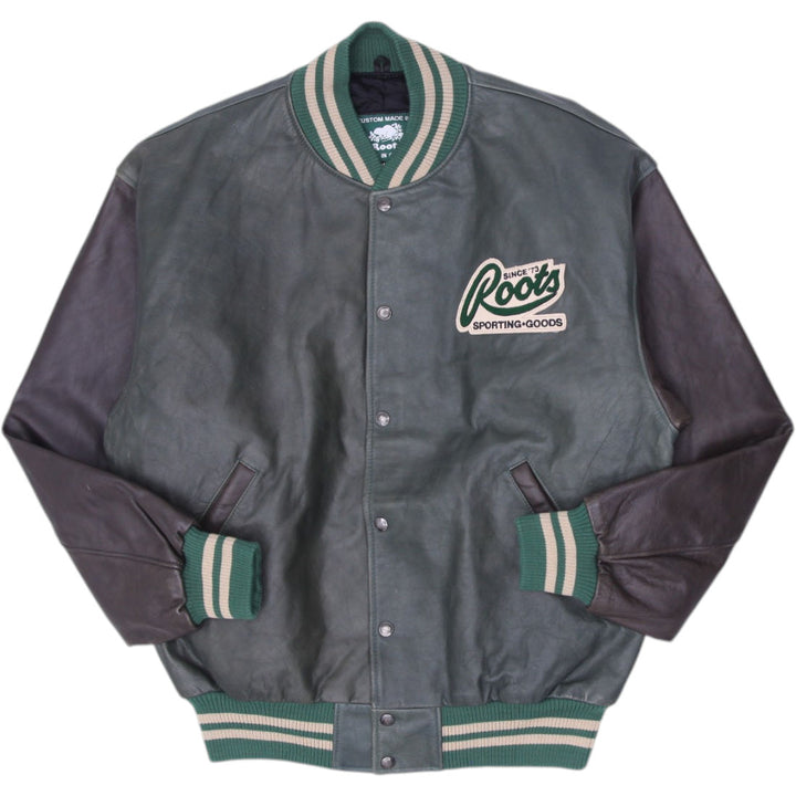 Vintage Roots Made In Canada Sporting Goods Leather Jacket Large 100 Leather | Migration_Jackets | Fashion Rerun